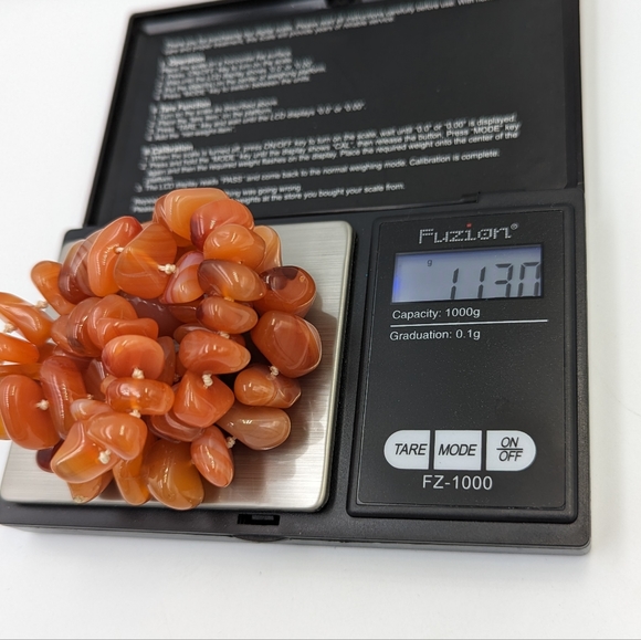 Vintage Beautiful Polish Nuggets Red Agate Gemstone Knotted Necklace 21" - Picture 12 of 12